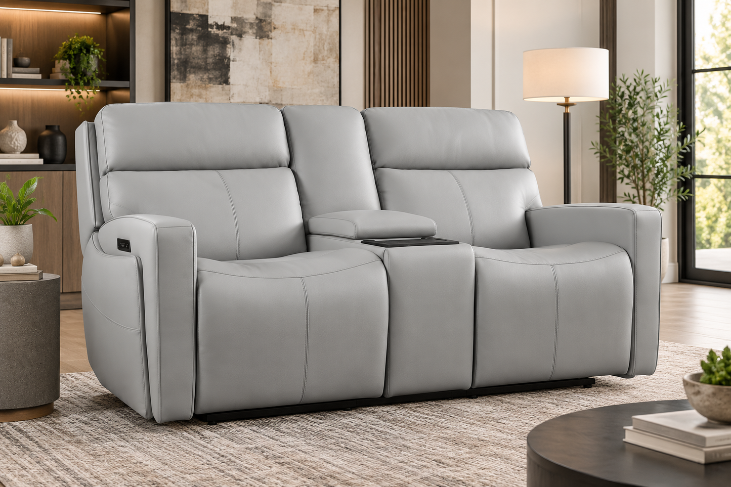 Liberty Chase Power Reclining Loveseat with Console (P3 & ZG) - Gray