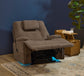 Flexsteel Zecliner Model 4+ Power Lift Recliner with Power Headrest & Lumbar, Heat & Massage - Toast