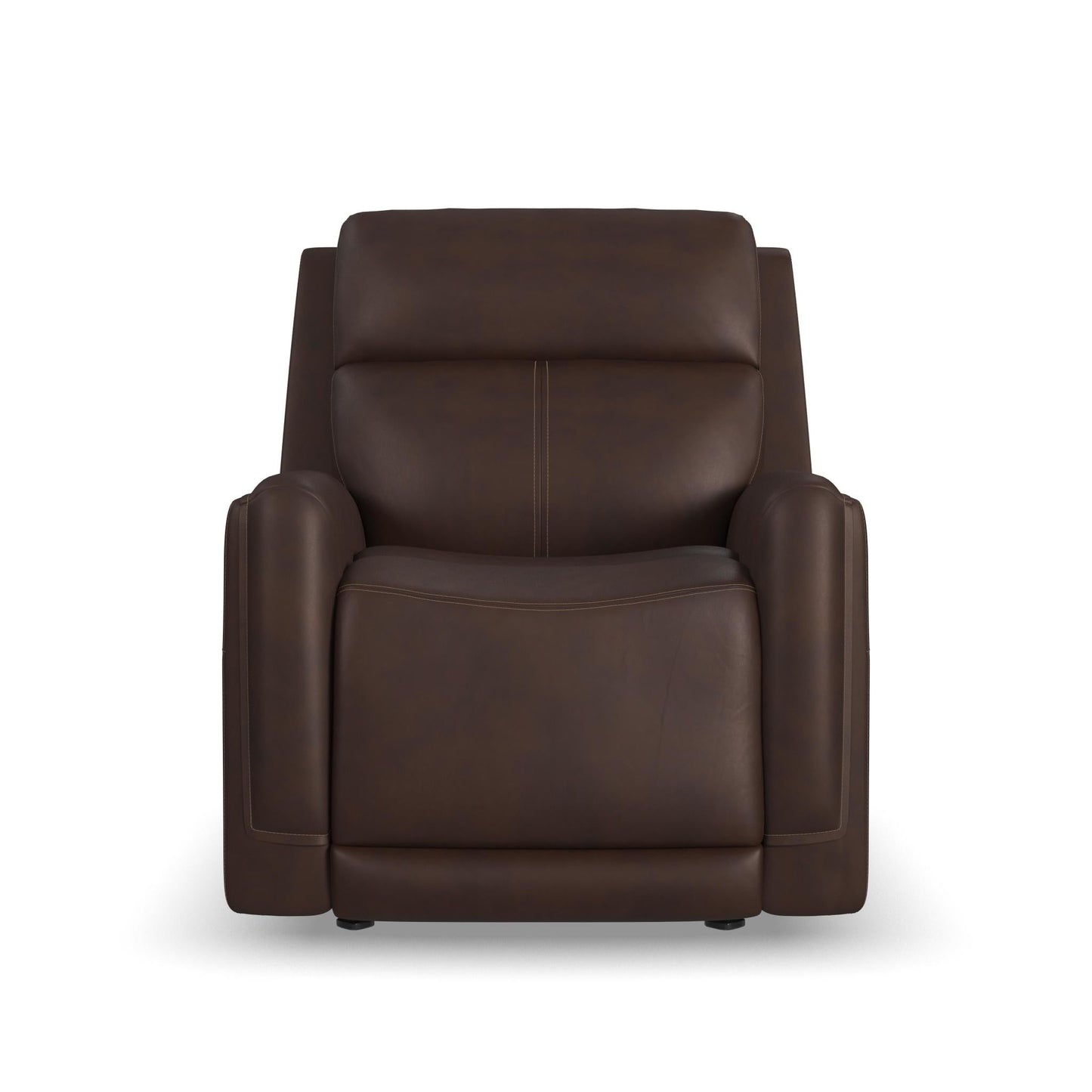 Flexsteel Alister Leather Power Gliding Recliner with Power Headrest & Lumbar - Burnt Umber