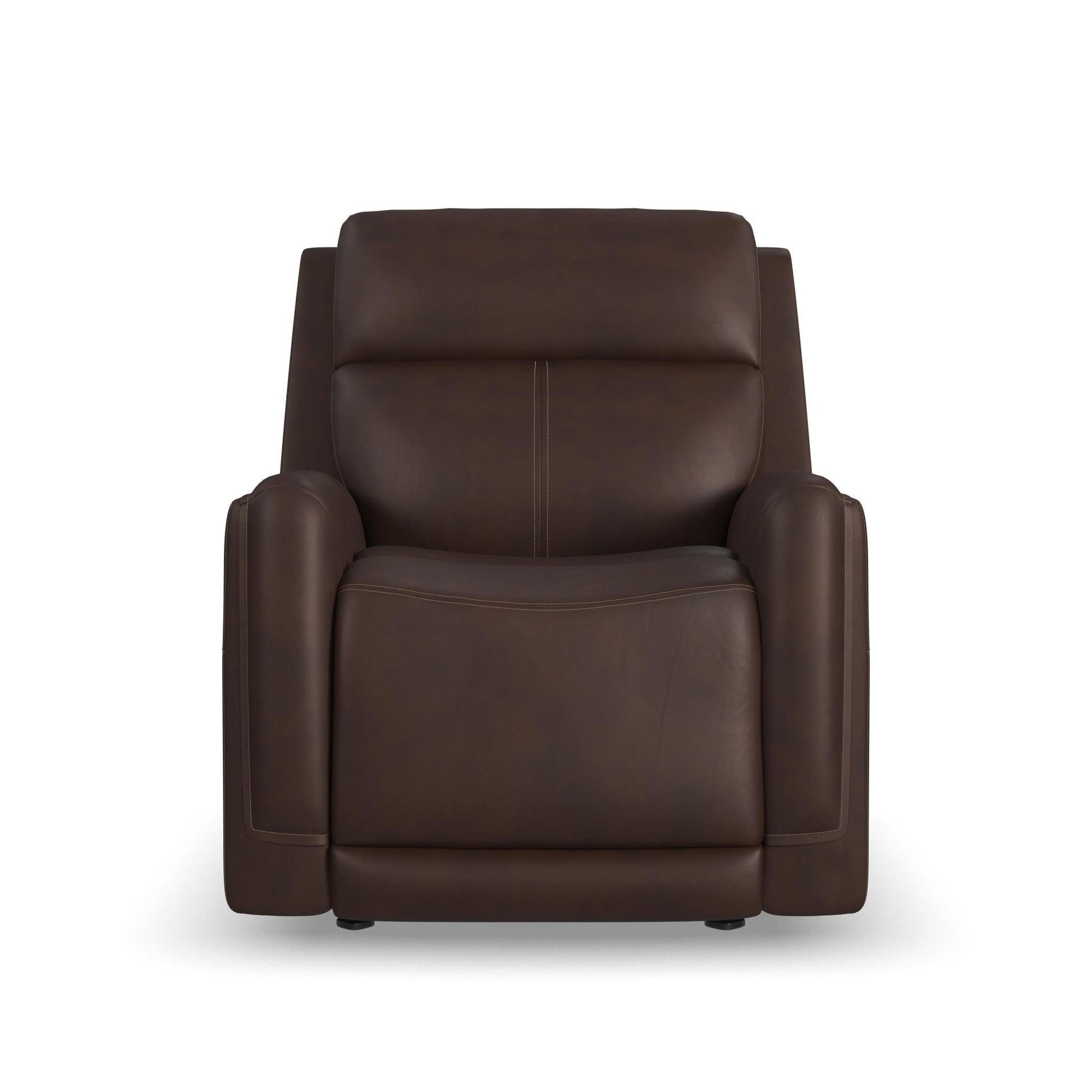 Flexsteel Alister Leather Power Gliding Recliner with Power Headrest & Lumbar - Burnt Umber