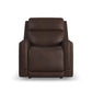 Flexsteel Alister Leather Power Gliding Recliner with Power Headrest & Lumbar - Burnt Umber