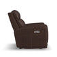 Flexsteel Alister Leather Power Gliding Recliner with Power Headrest & Lumbar - Burnt Umber