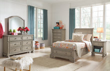 Load image into Gallery viewer, Lettner Twin Sleigh Bed with Mirrored Dresser
