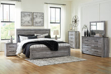 Load image into Gallery viewer, Bronyan King Panel Bed with Mirrored Dresser and Nightstand
