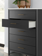Load image into Gallery viewer, Cadmori Queen Upholstered Panel Bed with Mirrored Dresser and Chest
