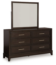 Load image into Gallery viewer, Neymorton King Upholstered Panel Bed with Mirrored Dresser, Chest and Nightstand
