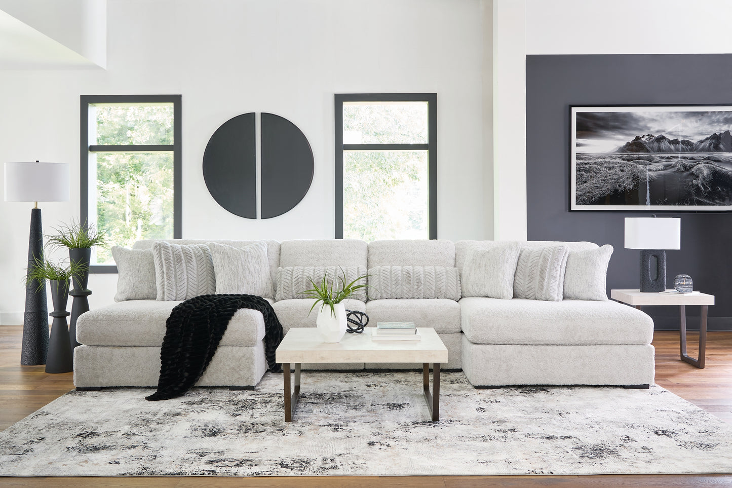 Cuddle Plush 4-Piece Sectional with Chaise