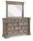 Blairhurst King Panel Bed with Mirrored Dresser, Chest and Nightstand