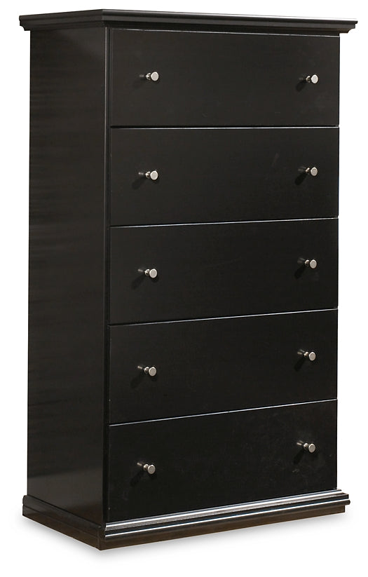 Maribel Full Panel Bed with Mirrored Dresser, Chest and Nightstand