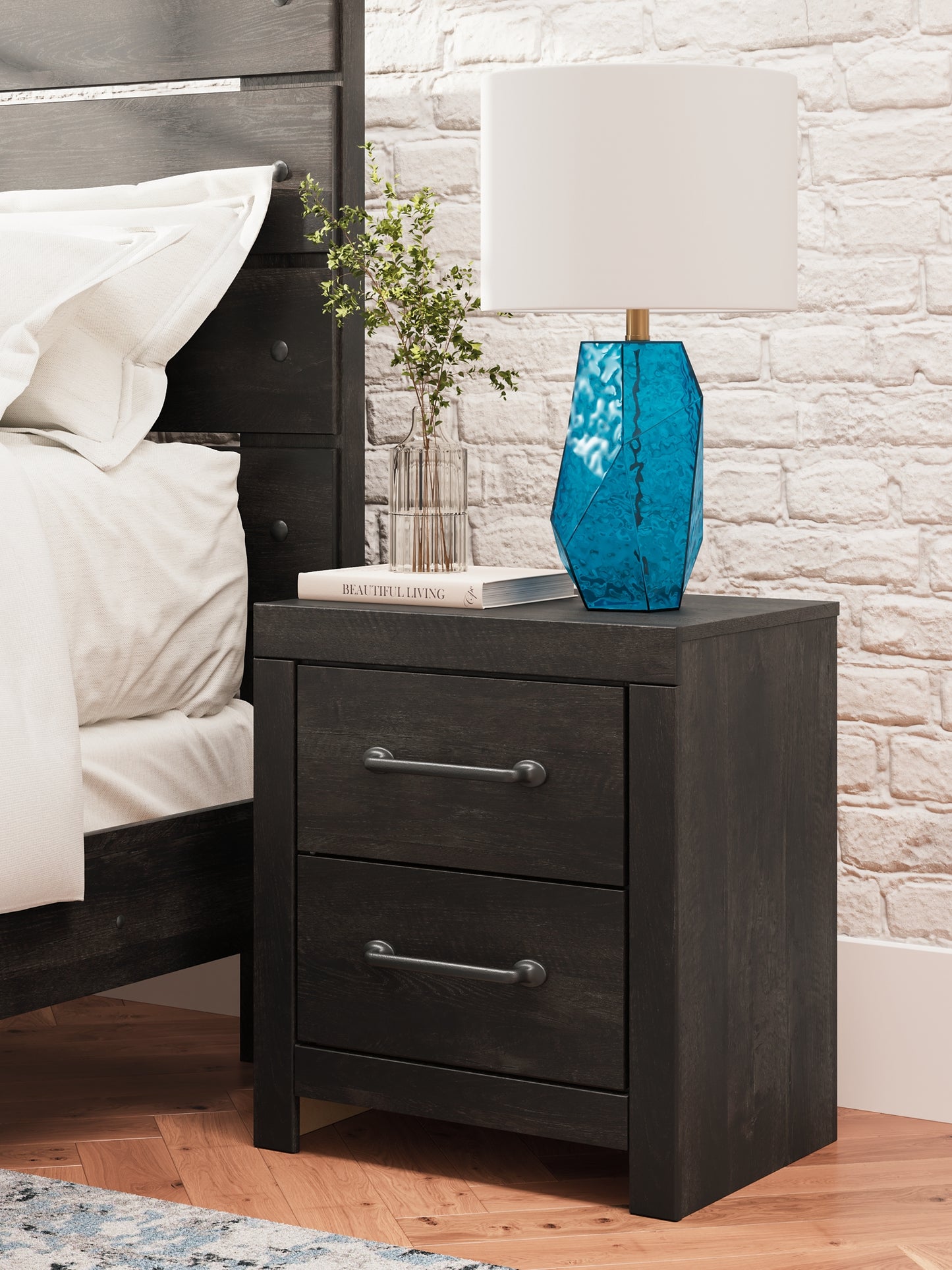 Hollivern Full Panel Bed with Storage with Mirrored Dresser and Nightstand