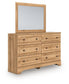 Aleaport Twin Panel Bed with Mirrored Dresser and Nightstand