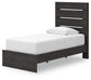 Hollivern Twin Panel Storage Bed with Mirrored Dresser
