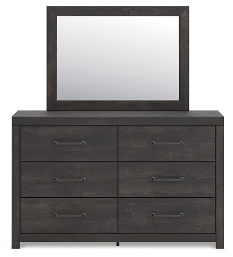 Hollivern Queen Panel Bed with Mirrored Dresser, Chest and Nightstand