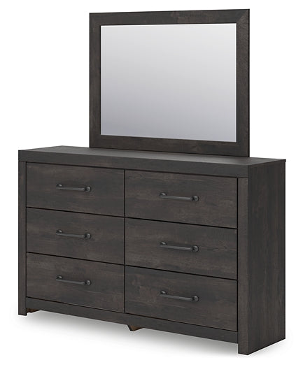 Hollivern Queen Panel Bed with Mirrored Dresser, Chest and Nightstand
