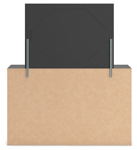 Hollivern King Panel Bed with Mirrored Dresser