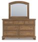 Feddinger King Panel Bed with Mirrored Dresser, Chest and Nightstand