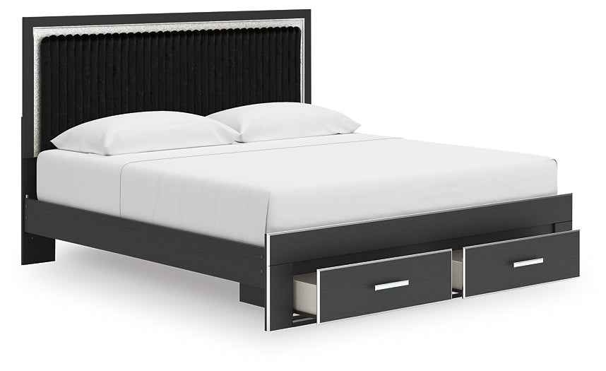 Zuraleus King Upholstered Panel Storage Bed