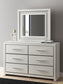 Zuraleus King Upholstered Panel Bed, Dresser, Mirror and Nightstand