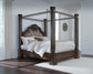 Maylee California King Canopy Bed, Dresser and Mirror