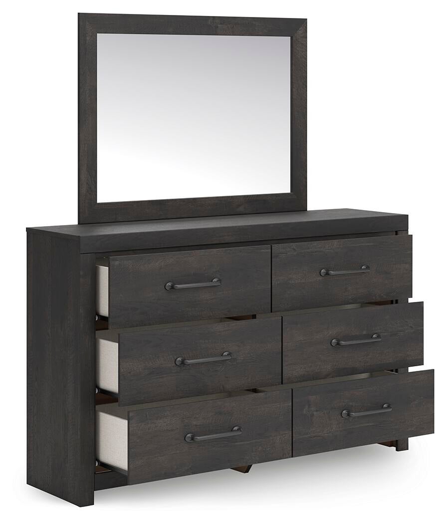 Hollivern Full Panel Storage Bed, Dresser, Mirror, Chest and Nightstand