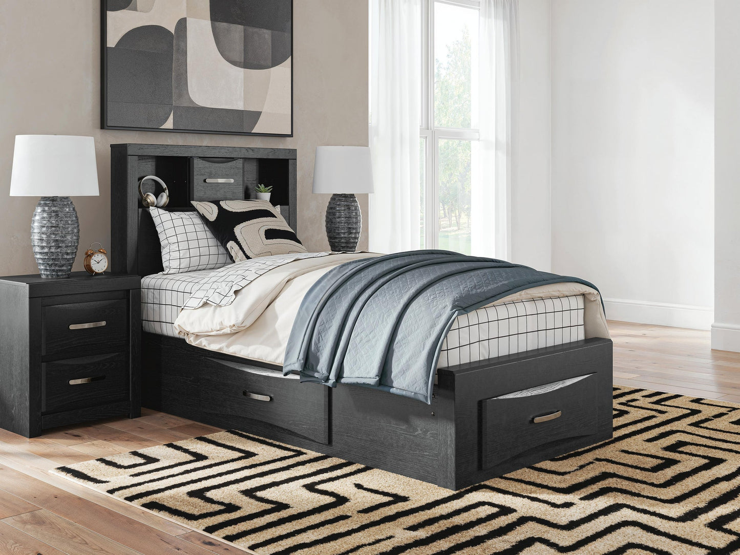 Stabotta Twin Bookcase Storage Bed