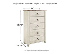 Load image into Gallery viewer, Willowton Queen Panel Bed with Mirrored Dresser, Chest and Nightstand
