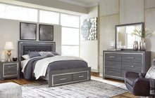 Load image into Gallery viewer, Lodanna Queen Panel Bed with 2 Storage Drawers with Mirrored Dresser and Chest
