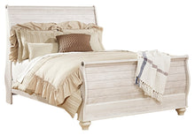 Load image into Gallery viewer, Willowton  Sleigh Bed With Mirrored Dresser And 2 Nightstands
