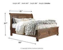 Load image into Gallery viewer, Flynnter  Sleigh Bed With 2 Storage Drawers With Dresser With Dresser
