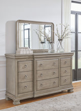 Load image into Gallery viewer, Lexorne Queen Sleigh Bed with Mirrored Dresser, Chest and 2 Nightstands
