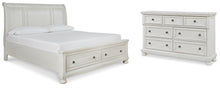 Load image into Gallery viewer, Robbinsdale California King Sleigh Bed with Storage with Dresser
