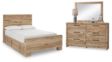 Load image into Gallery viewer, Hyanna Full Panel Bed with Storage with Mirrored Dresser

