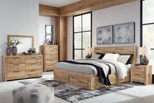 Load image into Gallery viewer, Hyanna King Panel Storage Bed with Mirrored Dresser and 2 Nightstands
